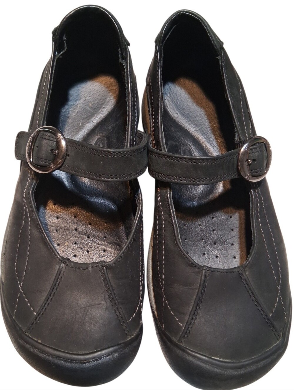 Keen Toyah Black Leather Mary Jane Comfort Shoes Size 6 Outdoor Gorpcore Hiking